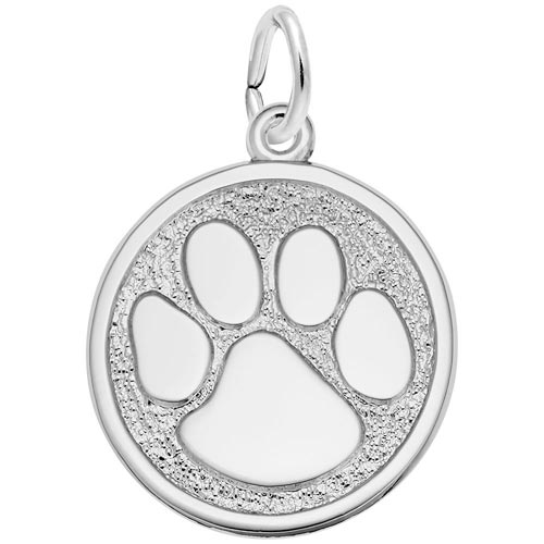 sterling silver paw print pendant