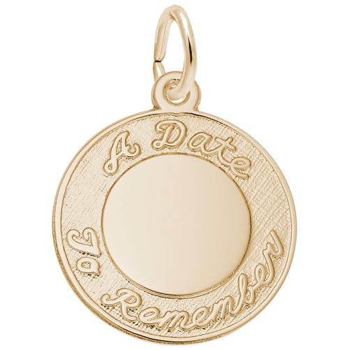 14k Gold A Date To Remember Disc Charm by Rembrandt Charms 14k Gold A Date To Remember Disc Charm by Rembrandt Charms
