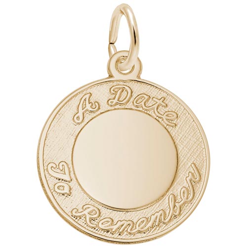 Gold Plate A Date To Remember Disc Charm by Rembrandt Charms