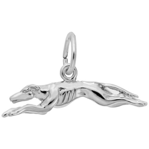 14K White Gold Greyhound Charm by Rembrandt Charms 14K White Gold Greyhound Charm by Rembrandt Charms