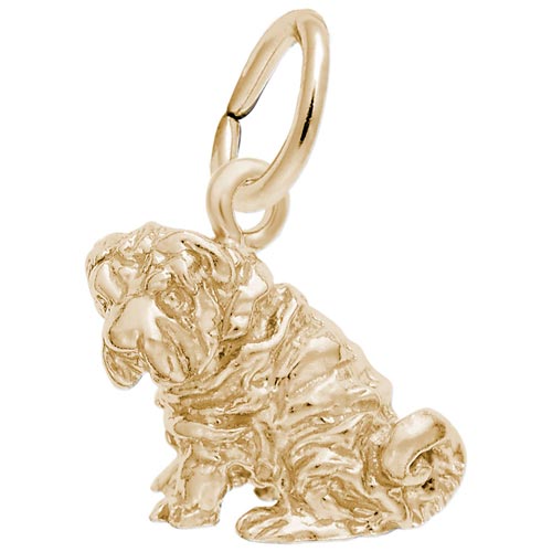 14K Gold Shar Pei Dog Charm by Rembrandt Charms 14K Gold Shar Pei Dog Charm by Rembrandt Charms