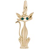 Gold Plated Siamese Cat Charm by Rembrandt Charms