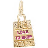 10K Gold  Love To Shop Bag Charm by Rembrandt Charms