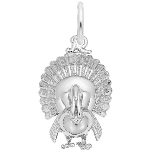 14K White Gold Turkey Charm by Rembrandt Charms 14K White Gold Turkey Charm by Rembrandt Charms