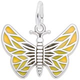 14K White Gold Painted Wings Butterfly Charm by Rembrandt Charms