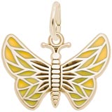 Gold Plated Painted Wings Butterfly Charm by Rembrandt Charms