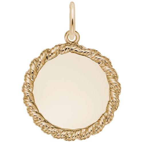 14K Gold Small Twisted Rope Disc Charm by Rembrandt Charms 14K Gold Small Twisted Rope Disc Charm by Rembrandt Charms