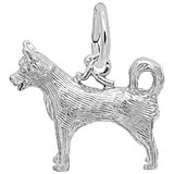 14K White Gold Husky Dog Charm by Rembrandt Charms