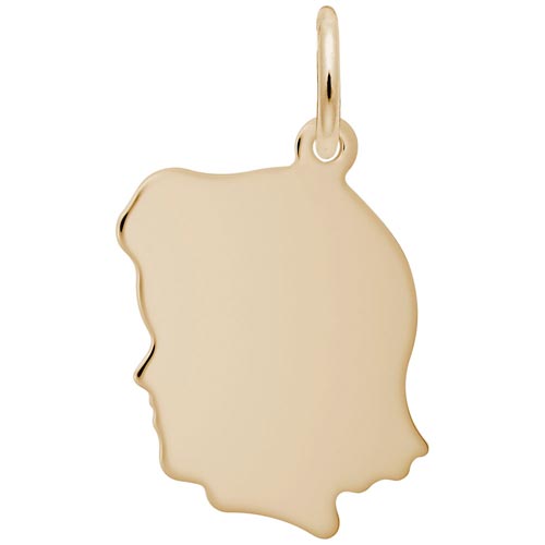 14k Gold Flat Medium Girl's Head Charm by Rembrandt Charms 14k Gold Flat Medium Girl's Head Charm by Rembrandt Charms