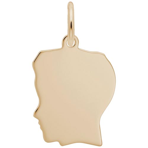 14k Gold Flat Medium Boy's Head Charm by Rembrandt Charms 14k Gold Flat Medium Boy's Head Charm by Rembrandt Charms