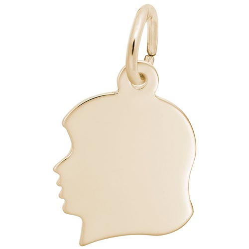 Rembrandt Girl's Head Charm, 10k Gold