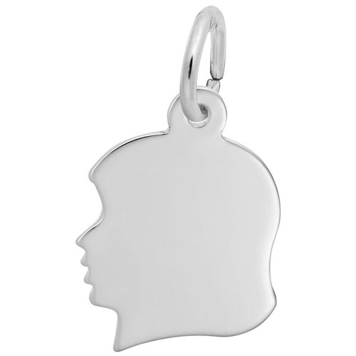 Rembrandt Girl's Head Charm, Sterling Silver