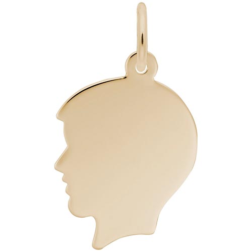 Rembrandt Boy's Head Charm, Gold Plate