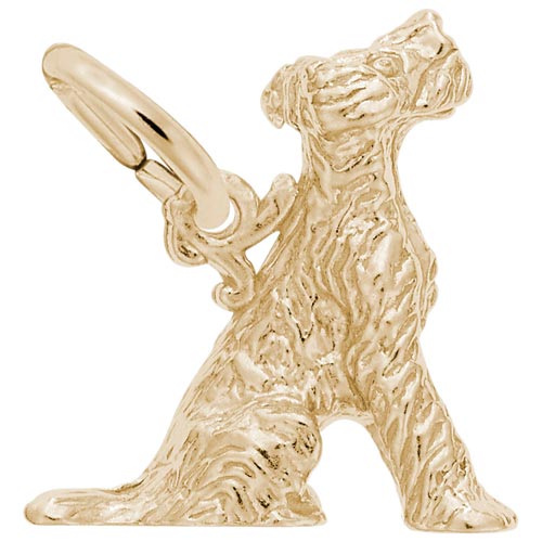 Gold Plate Sitting Terrier Dog Charm by Rembrandt Charms Gold Plate Sitting Terrier Dog Charm by Rembrandt Charms