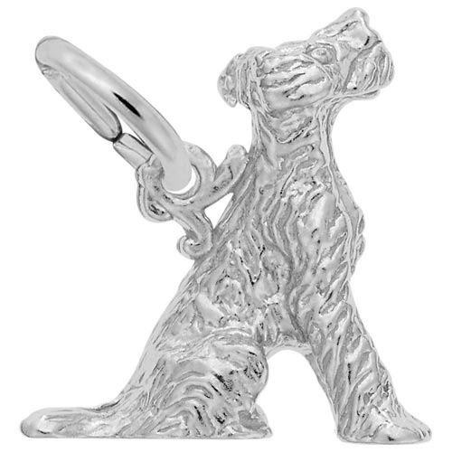 14K White Gold Sitting Terrier Dog Charm by Rembrandt Charms 14K White Gold Sitting Terrier Dog Charm by Rembrandt Charms
