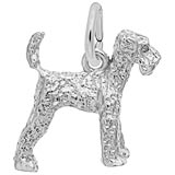 Rembrandt Airedale Dog Charm, Sterling Silver