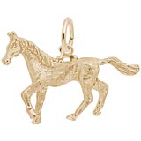 Rembrandt Trotting Horse Charm, 14k Yellow Gold