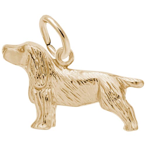 Gold Plate Springer Spaniel Dog Charm by Rembrandt Charms Gold Plate Springer Spaniel Dog Charm by Rembrandt Charms