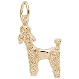 Rembrandt Poodle Dog Charm, 14k Yellow Gold
