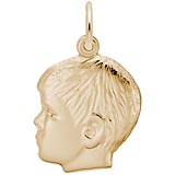 Rembrandt Boys Head Charm, Gold Plate