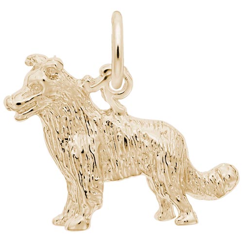 14K Gold Border Collie Dog Charm by Rembrandt Charms