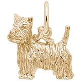 Gold Plated West Highland Terrier Charm by Rembrandt Charms