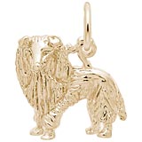 Gold Plate Sheltie Dog Charm by Rembrandt Charms