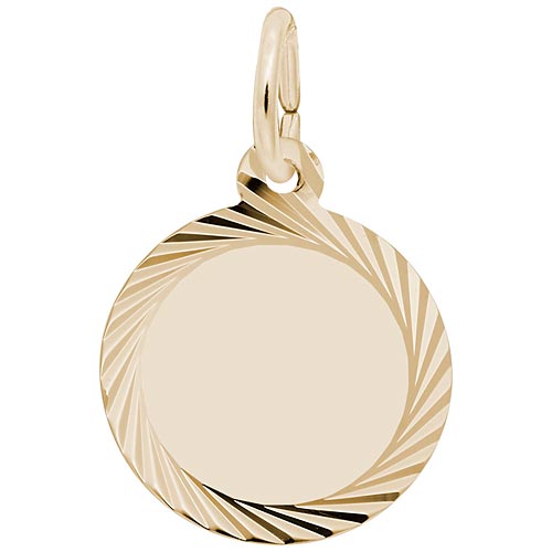 14K Gold Small Faceted Disc Charm by Rembrandt Charms