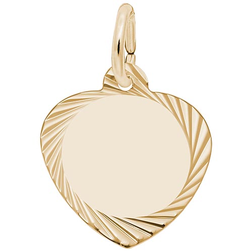 14K Gold Small Faceted Heart Charm by Rembrandt Charms