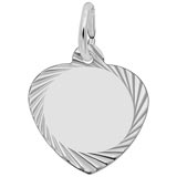 Sterling Silver Small Faceted Heart Charm by Rembrandt Charms