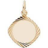 10K Gold Square Dia Faceted Disc Charm by Rembrandt Charms