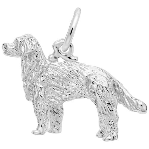14K White Gold Golden Retriever Dog Charm by Rembrandt Charms 14K White Gold Golden Retriever Dog Charm by Rembrandt Charms