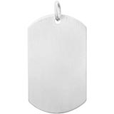 Sterling Silver Dog Tag Charm w/ Brushed Finish