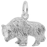 14K White Gold Grizzly Bear