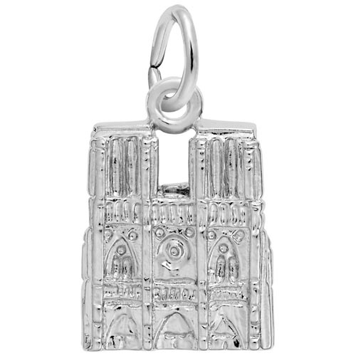 14K White Gold Notre Dame Cathedral Charm by Rembrandt Charms
