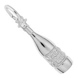 14k White Gold Napa Valley Wine Bottle Charm by Rembrandt Charms