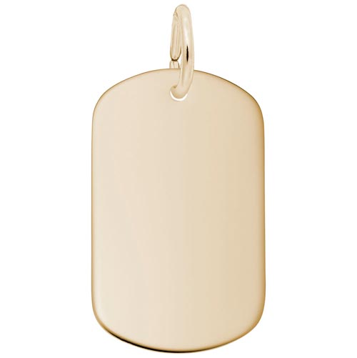 10K Gold Small Dog Tag Charm by Rembrandt Charms