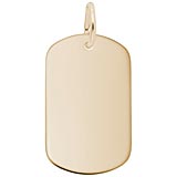14K Gold Small Dog Tag Charm by Rembrandt Charms