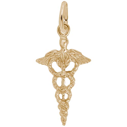 Gold Plate Caduceus Charm by Rembrandt Charms Gold Plate Caduceus Charm by Rembrandt Charms