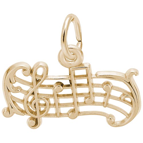 Gold Plated Music Staff Charm by Rembrandt Charms Gold Plated Music Staff Charm by Rembrandt Charms
