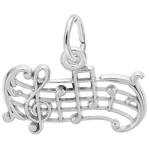 Sterling Silver Music Staff Charm by Rembrandt Charms Sterling Silver Music Staff Charm by Rembrandt Charms