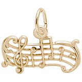 Rembrandt Music Staff Charm, 14K Yellow Gold