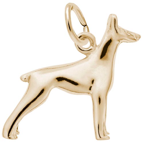 Gold Plate Doberman Dog Charm by Rembrandt Charms Gold Plate Doberman Dog Charm by Rembrandt Charms