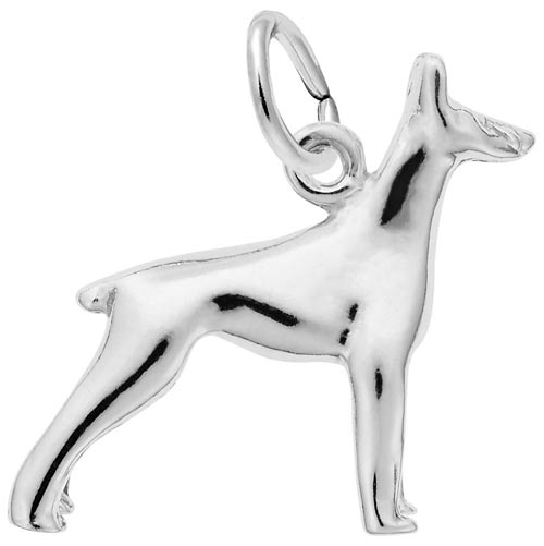 Sterling Silver Doberman Dog Charm by Rembrandt Charms Sterling Silver Doberman Dog Charm by Rembrandt Charms
