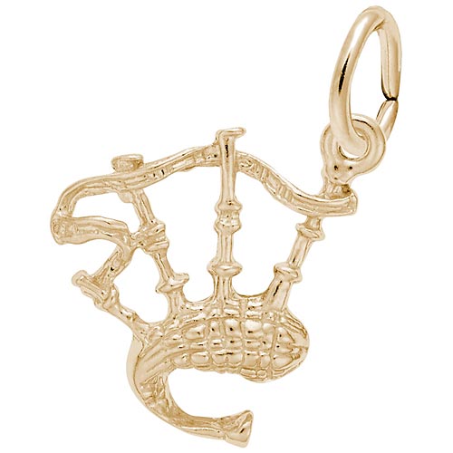 Rembrandt Bagpipes Charm, 14K Yellow Gold