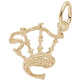 Rembrandt Bagpipes Charm, Gold Plate