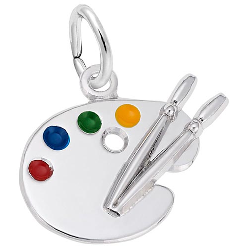 Sterling Silver Small Artist Palette Charm by Rembrandt Charms Sterling Silver Small Artist Palette Charm by Rembrandt Charms