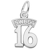 Rembrandt Sweet Sixteen Charm, 14K White Gold