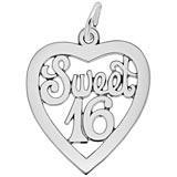 Rembrandt Sweet Sixteen Open Heart Charm, Sterling Silver