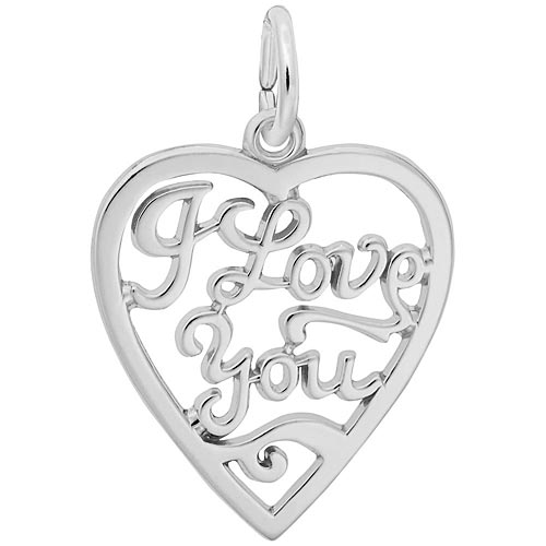 Sterling Silver I Love You Open Heart Charm by Rembrandt Charms Sterling Silver I Love You Open Heart Charm by Rembrandt Charms